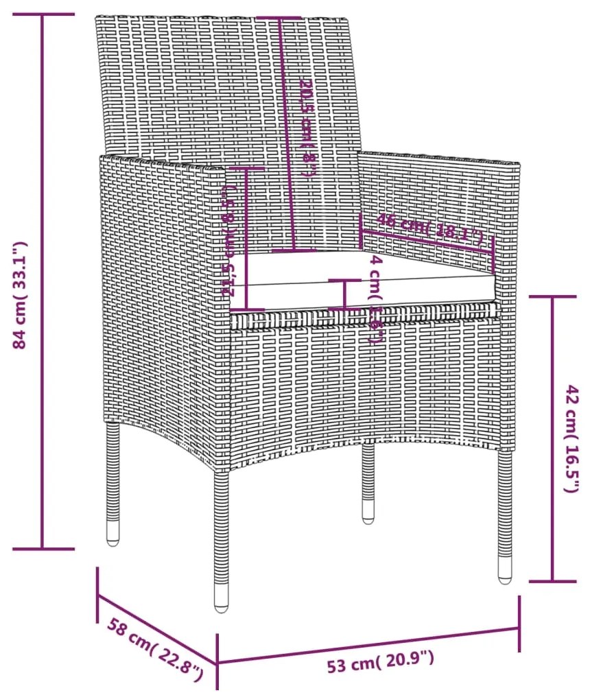 Set Divani da Giardino 8 pz con Cuscini in Polyrattan Marrone