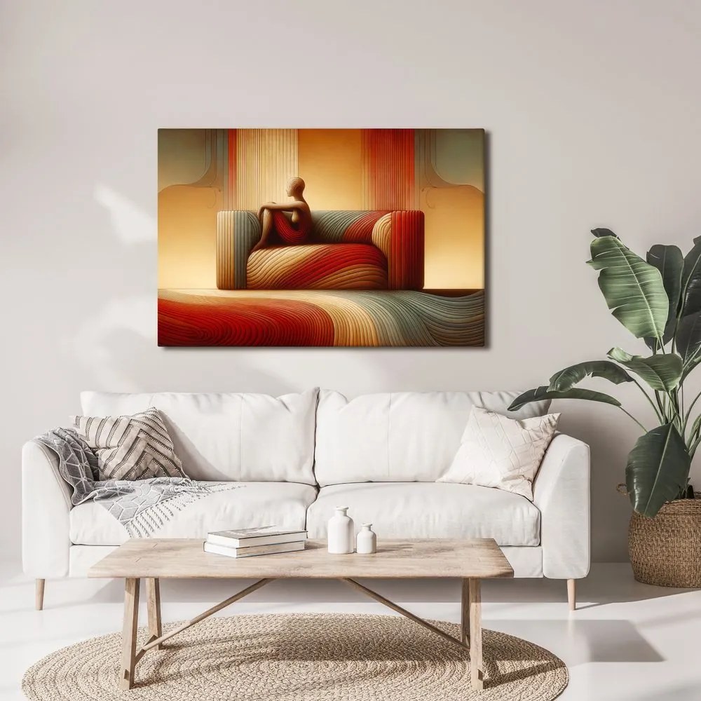 Quadro su tela – Linee astratte in toni caldi