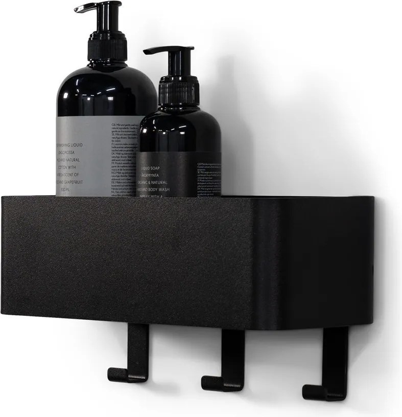 Mensola da bagno da parete nera in acciaio Multi – Spinder Design