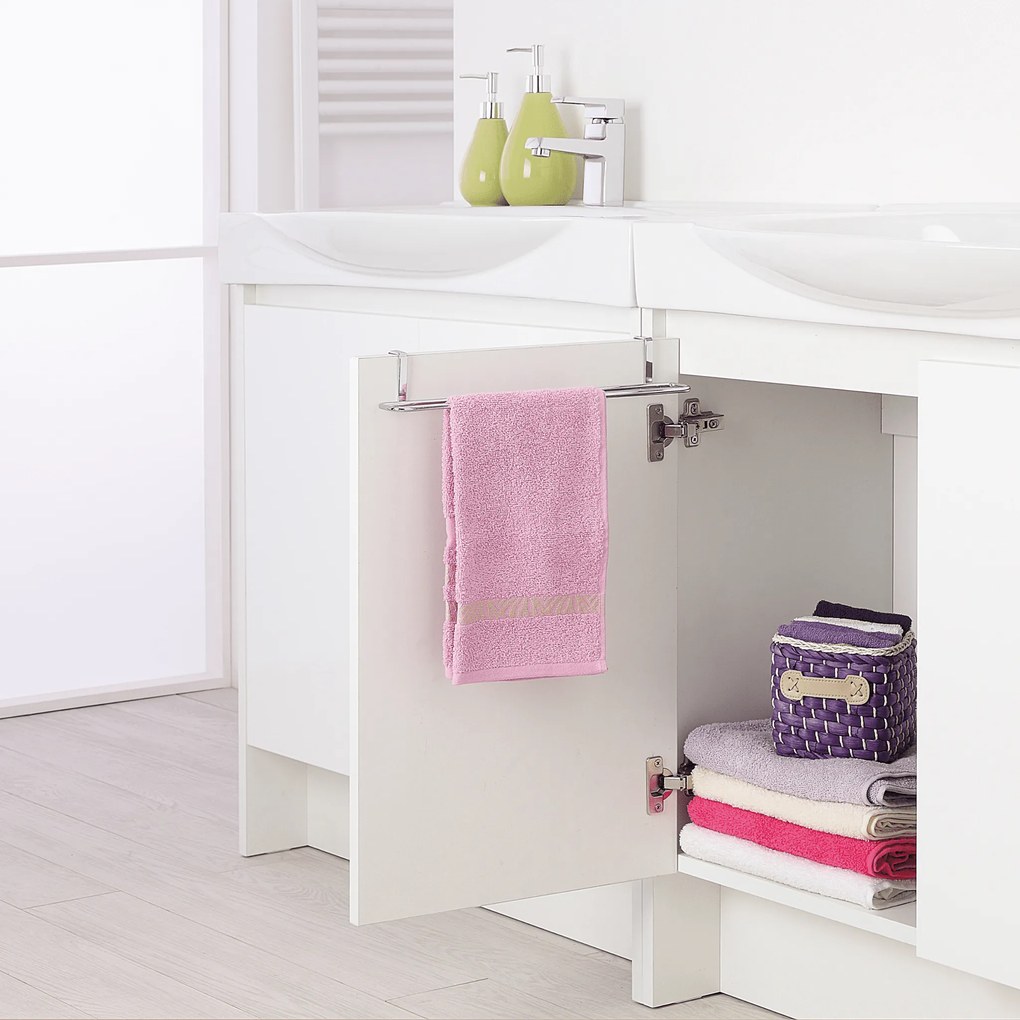 Mensola Rettangolare Porta Asciugamani a 1 Ripiano Feridras "Francy 2.0" Cromo Lucido