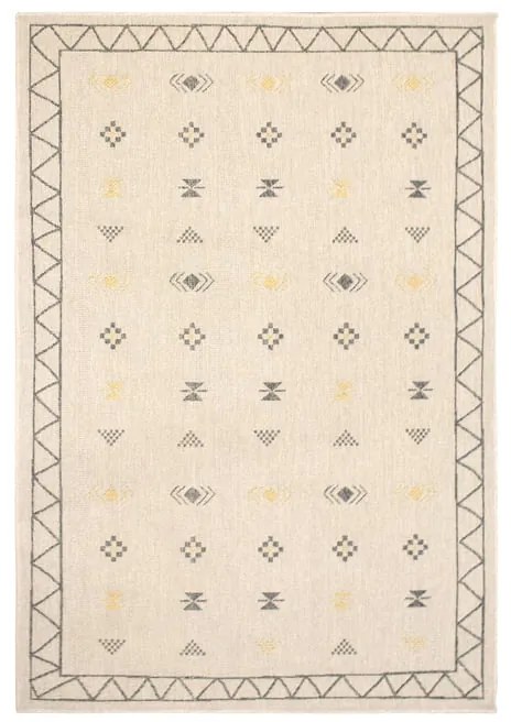 Tappeto Sarawi geometrico in cotone beige/arancio/ grigio, L 190 x L 130 cm