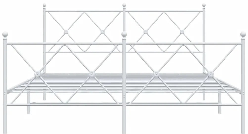 Giroletto con testiera e pediera metallo bianco 150x200 cm