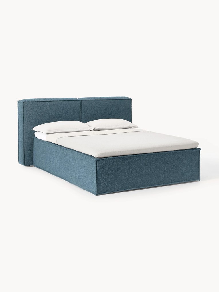 Letto boxspring in bouclé Lennon