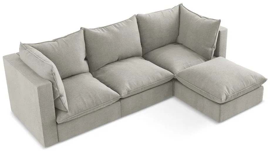 Divano angolare grigio chiaro (con penisola a destra/con chaise lounge) Manao – Makamii