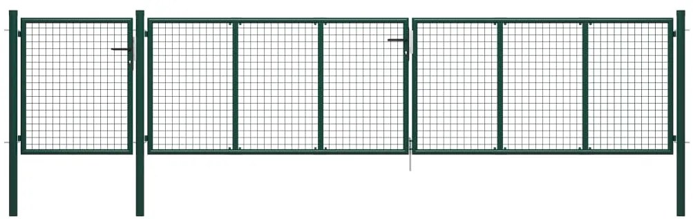 Cancello Per Giardino İn Acciaio 500x100 Cm Verde /