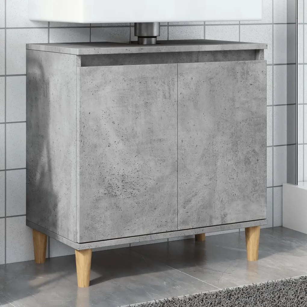 Mobile lavabo grigio cemento 58x33x60 cm in legno multistrato