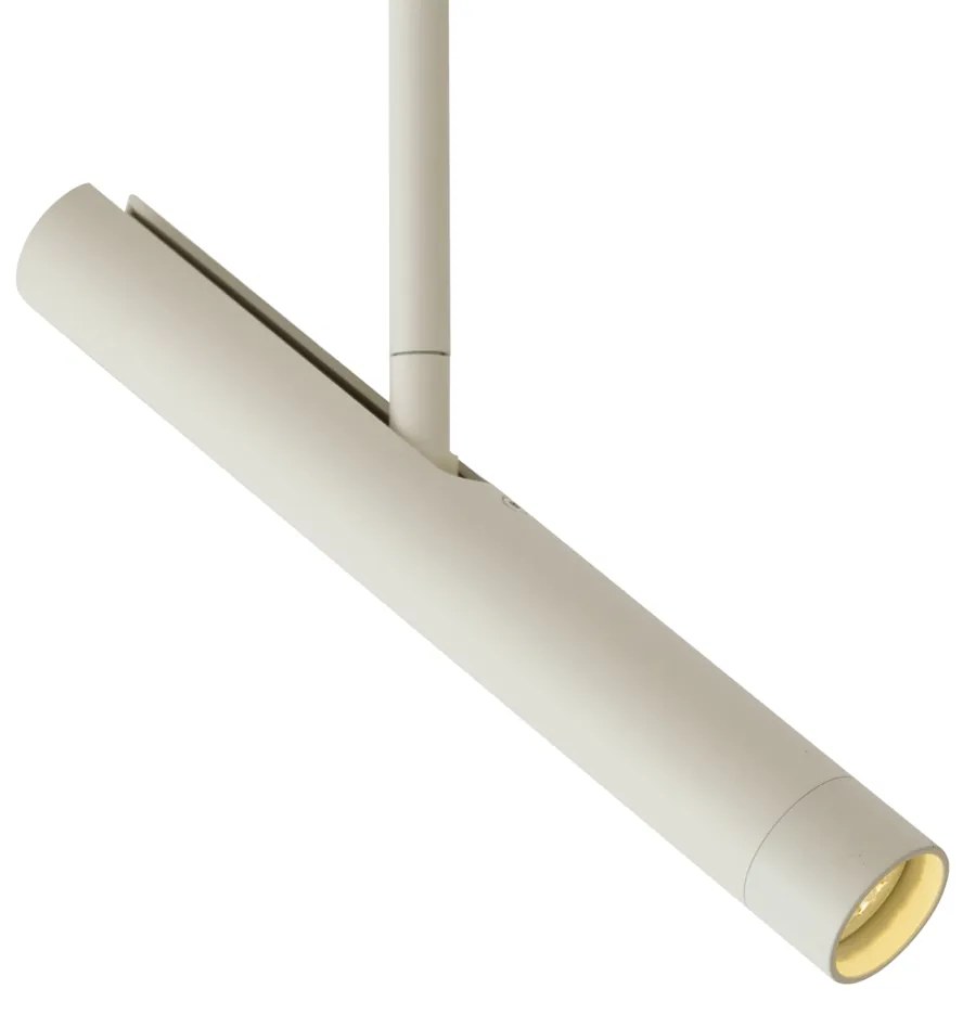 Faretto moderno beige e bianco per sistema di illuminazione a binario monofase - Slimline Avery