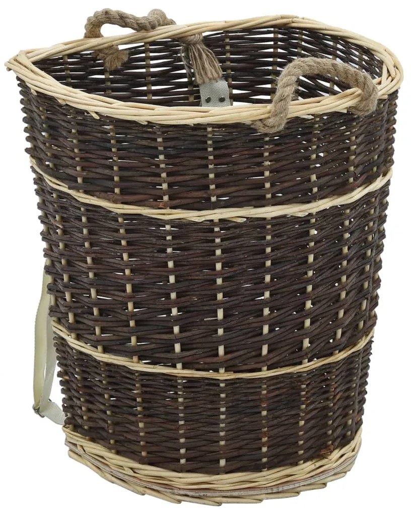 Cesta Per Legna Con Spallacci 44,5x37x50cm Salice Naturale /