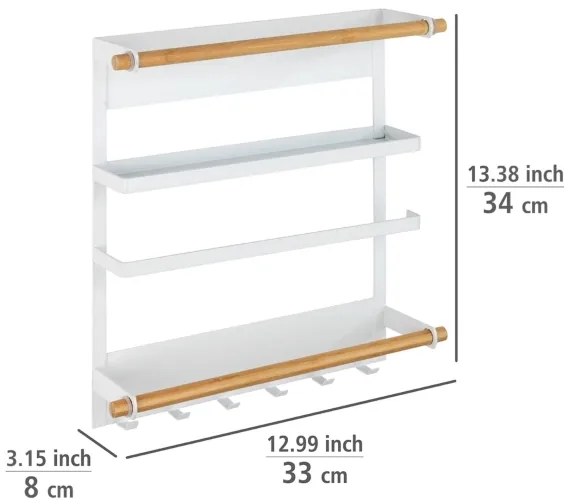 WENKO 54113100 - Organizer MAGNA 33x34 cm bianco/marrone/nero