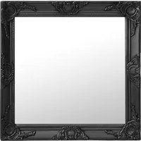 Specchio da Parete Stile Barocco 60x60 cm Nero 320335