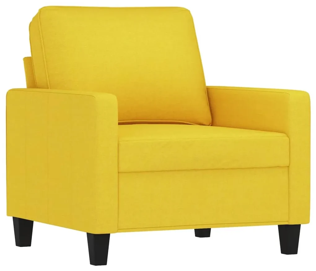 Poltrona giallo chiaro 60 cm in tessuto