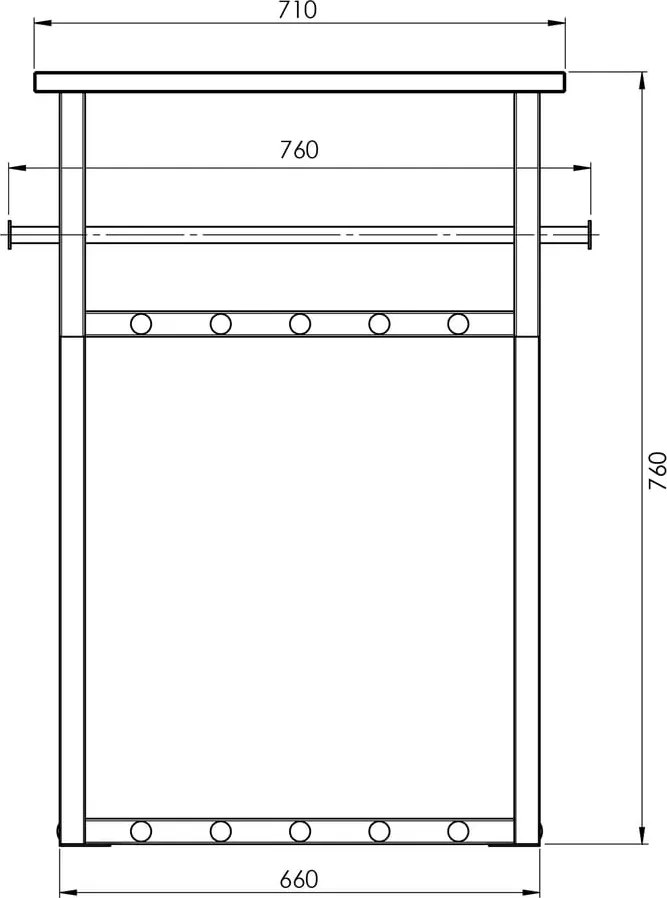 Attaccapanni da parete bianco/di colore naturale in metallo con scaffale 76 cm Rizzoli – Spinder Design