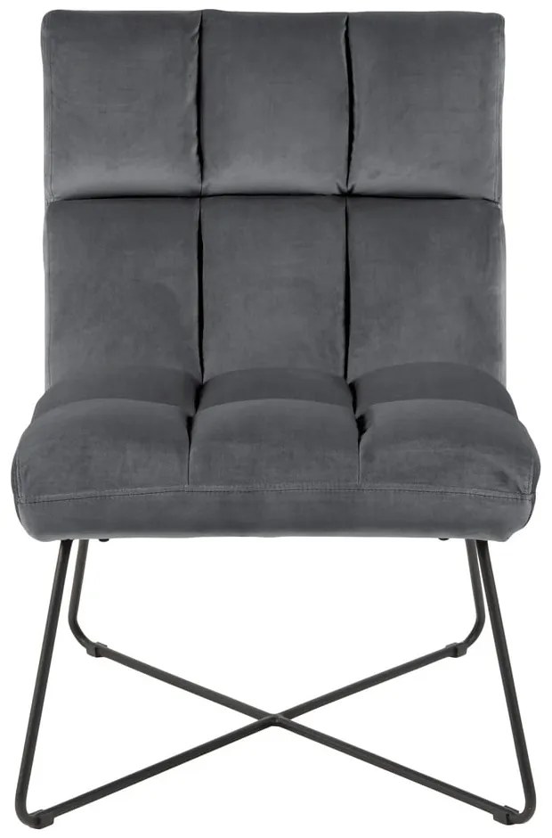 Poltrona grigia con rivestimento in velluto Alba – Actona