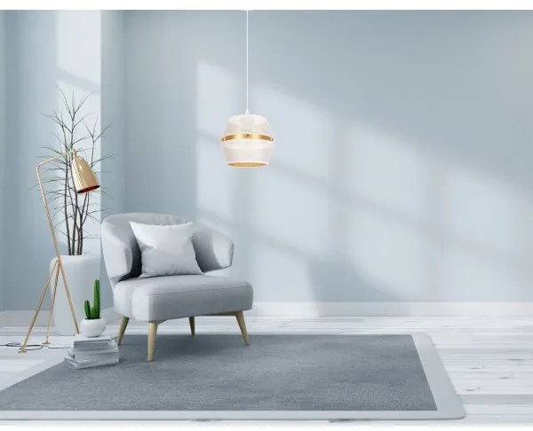 Lampadario a cavo PARIS 1xE27/60W/230V bianco/oro