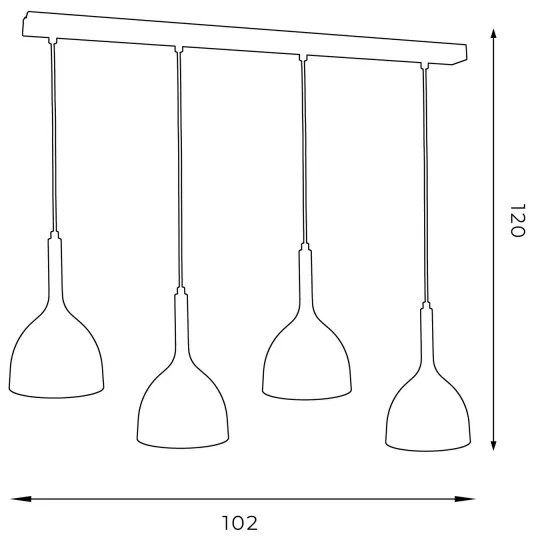 Lampadario a sospensione con filo NOAK WOOD 4xE27/60W/230V bianco/legno