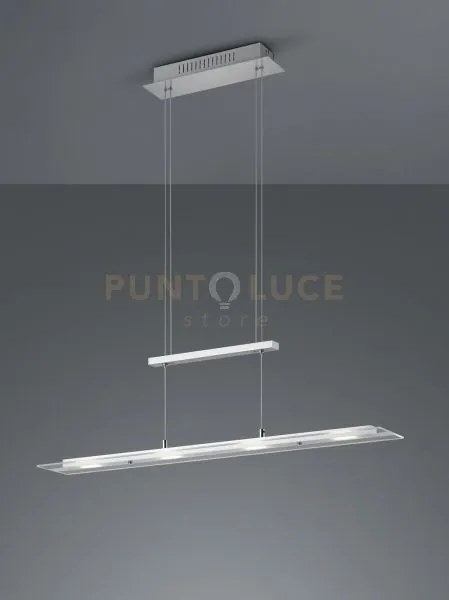 Milos sospensione led 20w 2200lm, 3000k rettangolare acciaio l. 80cm