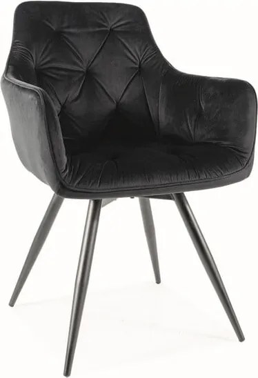 Sedia in velluto nero Mango Blu19