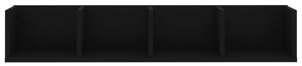 Scaffale porta cd a parete nero 100x18x18 cm in truciolato