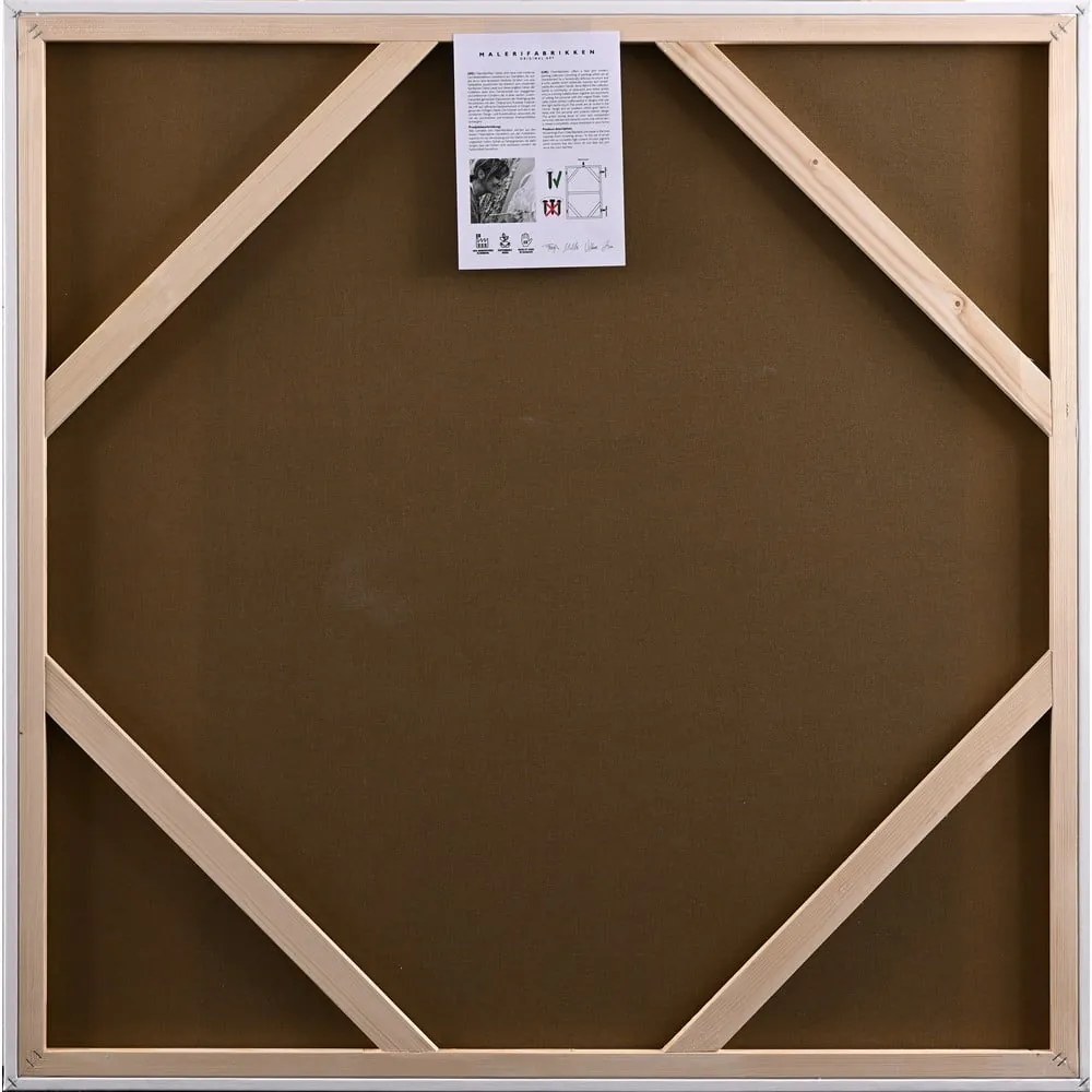 Quadro con elementi dipinti a mano 102x102 cm Confidential Yellow - Malerifabrikken