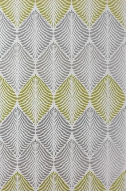 Osborne & Little Carta da parati Leaf Fall - Metallic Silver/ Gilver/ Primrose