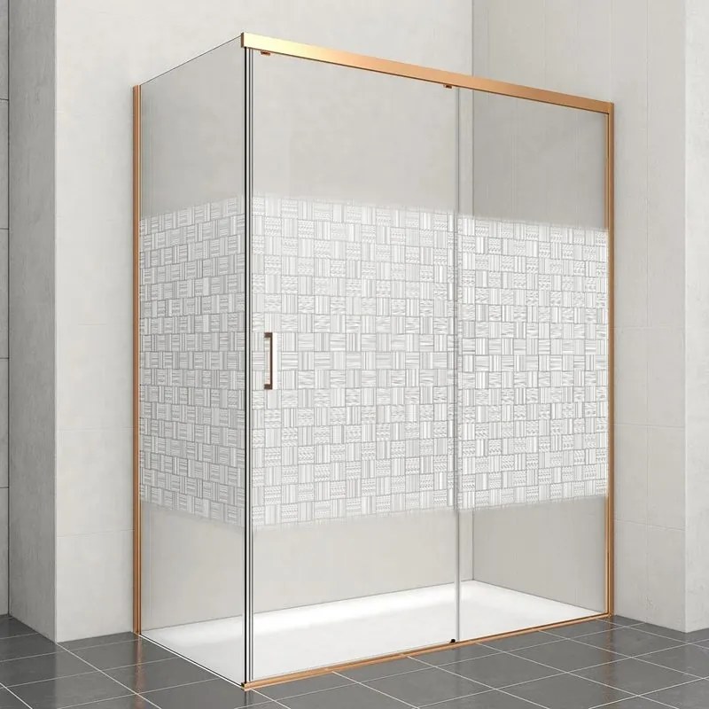 Porta doccia Jazz 160 cm, H 200 cm in vetro, spessore 6 mm satinato oro