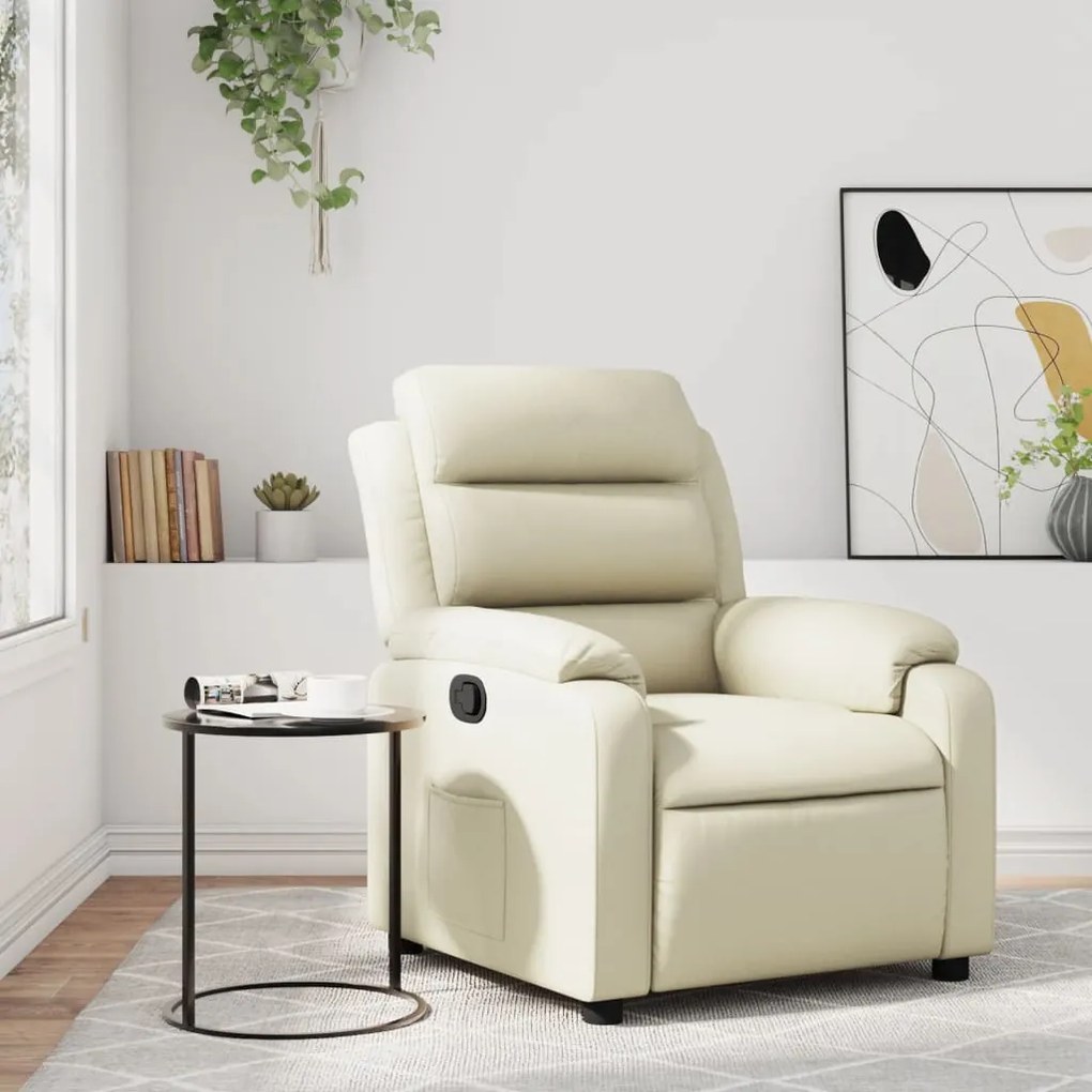 Poltrona Reclinabile Crema İn Similpelle /