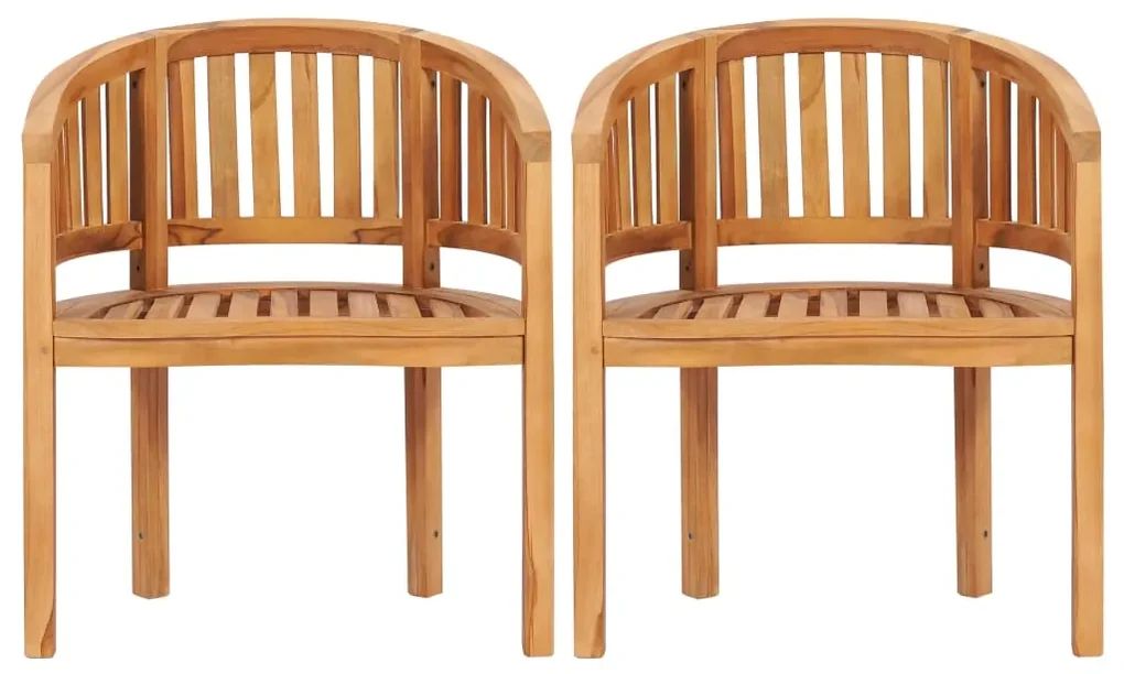 Sedie a forma di banana 2 pz in legno massello de teak