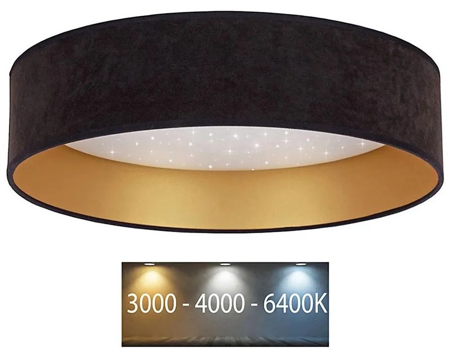 Brilagi - Plafoniera LED VELVET STAR LED/24W/230V d. 40 cm  nero/oro
