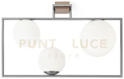Buble lampda da soffitto 3 sfere acciaio spazzolato  particolari br...