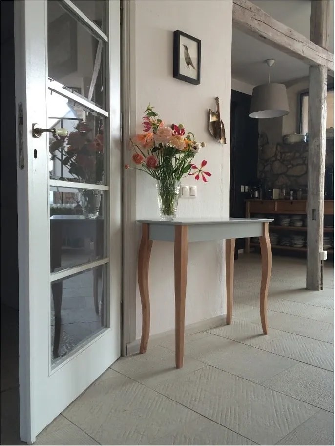 Consolle grigio scuro Tavolino da toilette 105 x 74 cm - Ragaba