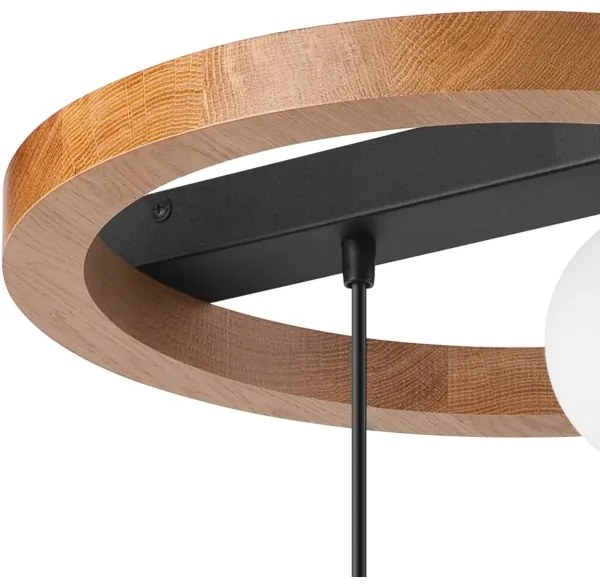 Lampadario a sospensione con filo OTIS 1xG9/5W/230V + 2xE27/15W/230V quercia