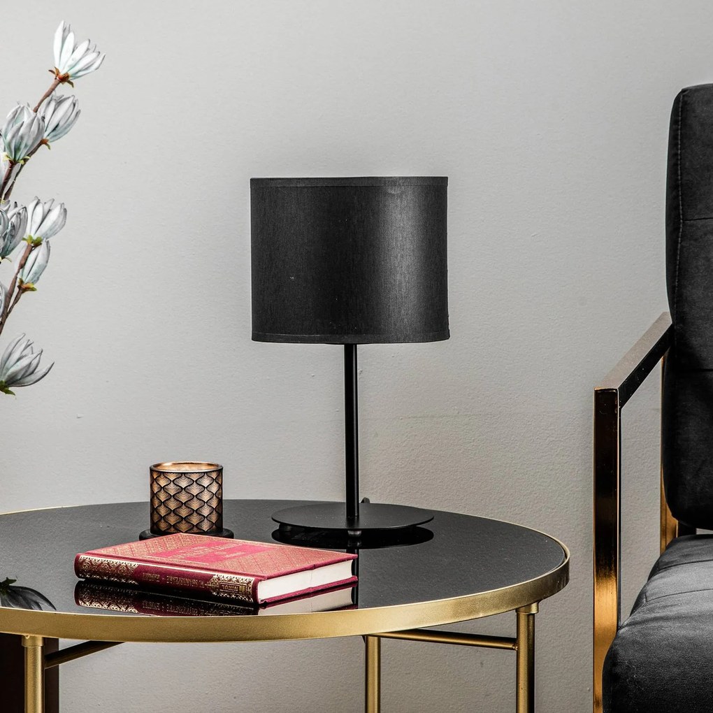 Luminex Lampada da tavolo Soho, cilindrica, altezza 34 cm, blu/oro