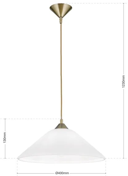 Orion HL 6-1525/1 - Lampadario a sospensione con filo GRADO 1xE27/60W/230V diametro 40 cm ottone