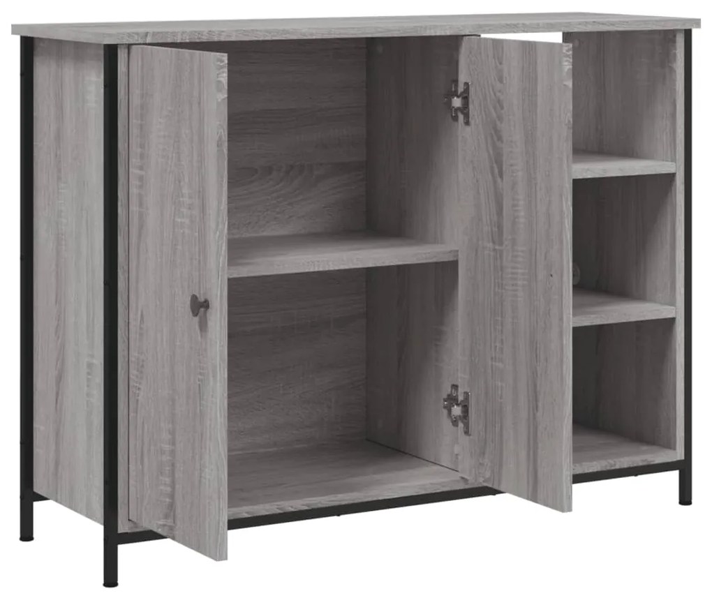 Credenza Grigio Sonoma 100x33x75 cm in Legno Multistrato