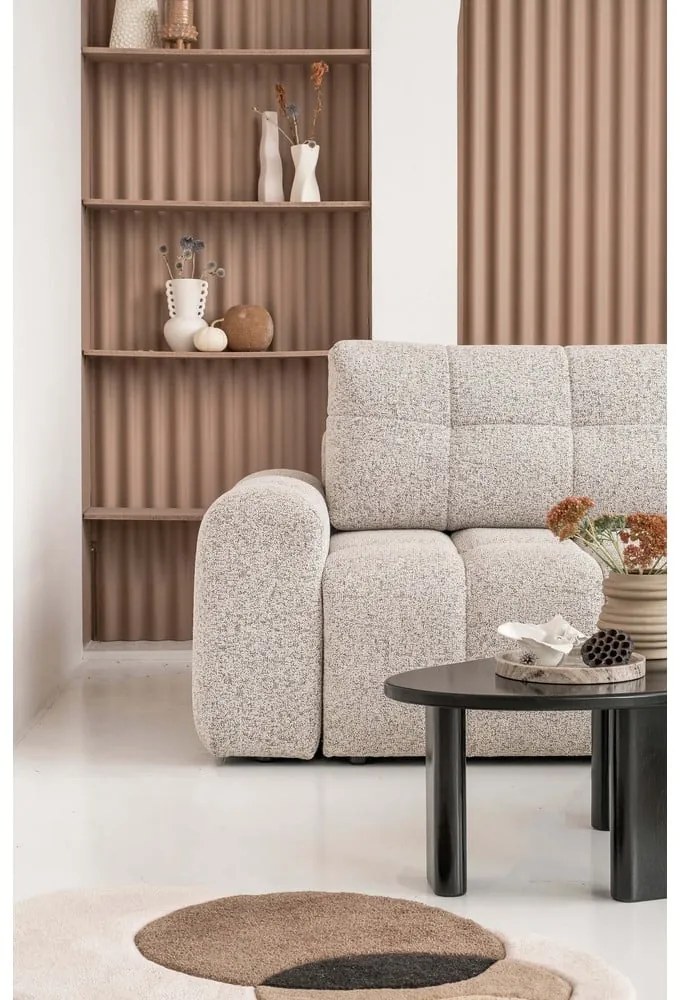 Divano angolare componibile beige allungabile/con contenitore (con penisola a destra) Lulu – Miuform