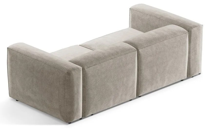 Divano beige con rivestimento in velluto a coste 224 cm Bergano – Cosmopolitan Design