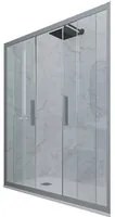 Porta doccia scorrevole 140 CM H 200 Vetro Trasparente Profilo Silver mod. Glam