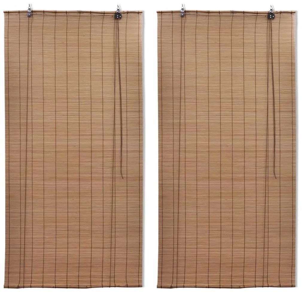 Tende A Rullo İn Bambù 2 Pz Marroni 120x220 Cm /