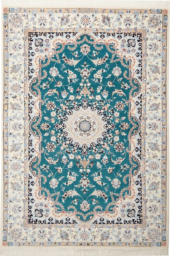 Nain Tappeto 180x130 Verde (Iran) Annodato A Mano