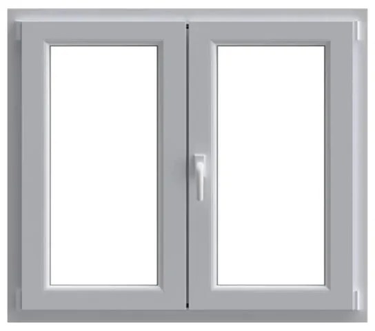 Finestra in PVC bianco L 140 x H 120 cm, 2 ante apertura a destra