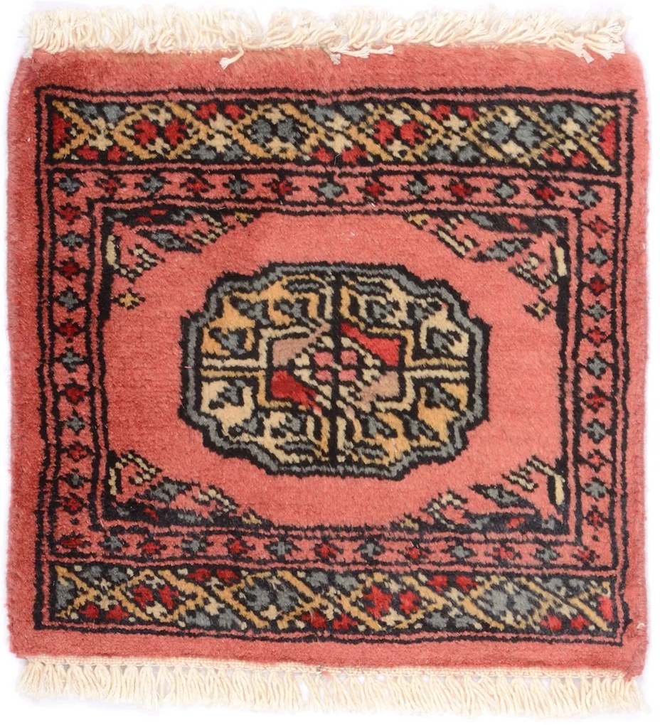 Bokhara Tappeto 30 x 30 Rosa (Pakistan) Annodato A Mano
