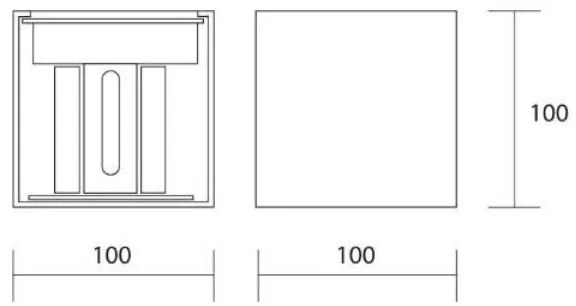 Hotshot isyluce corten mm100x100x100 led 16w 3000k fasci regolabili ip54