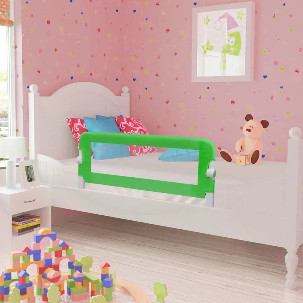 Sponde Letto Per La Sicurezza Dei Bambini 2 Pz Verde 102x42 Cm /