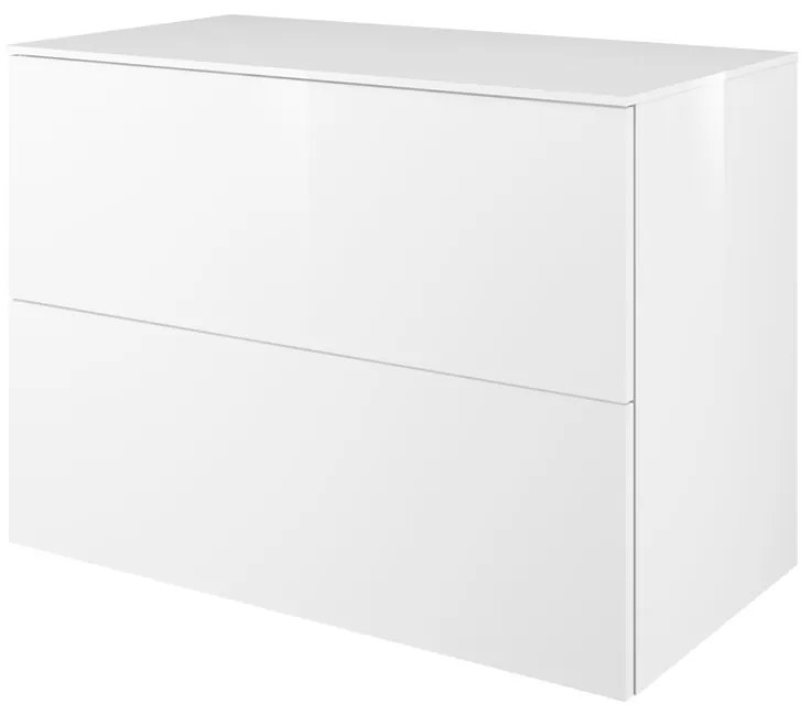 Mobile da bagno sotto lavabo Neo  laccato lucido L 90 x H 65 x P 48 cm 2 cassetti, lavabo non incluso