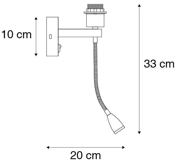 Lampada da parete moderna in ottone con braccio flessibile - Brescia Combi