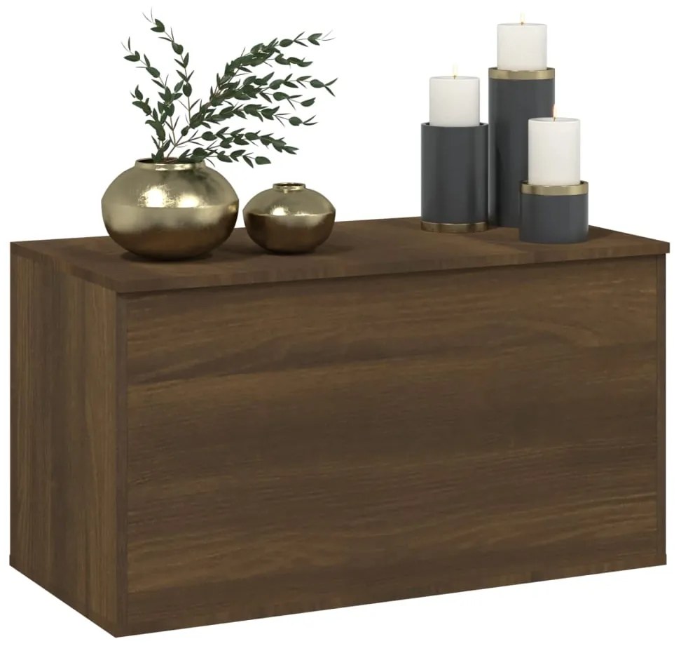 Cassapanca rovere marrone 84x42x46 cm in legno ingegnerizzato