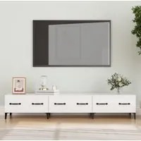 Mobile Porta TV Bianco Lucido 150x34,5x30 cm Legno Multistrato 812651