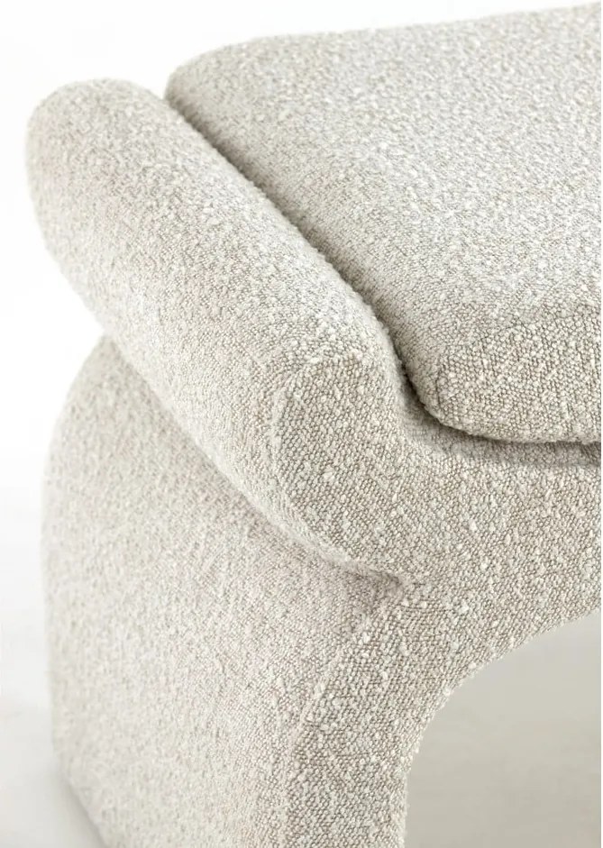 Panchina color crema in tessuto bouclé Nafya - Light &amp; Living