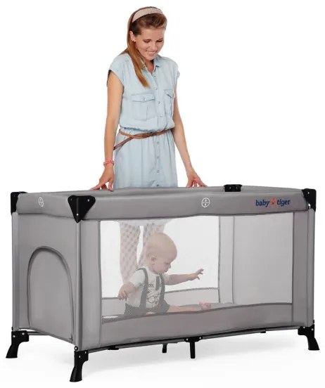 KINDERKRAFT - Culla da viaggio Baby Tiger VIKI grigio