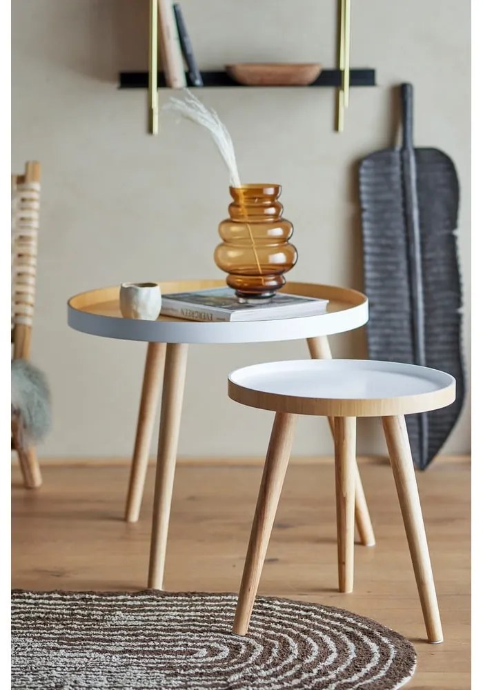 Set di tavolini rotondi in bambù 2 pz ø 60 cm Cappuccino – Bloomingville